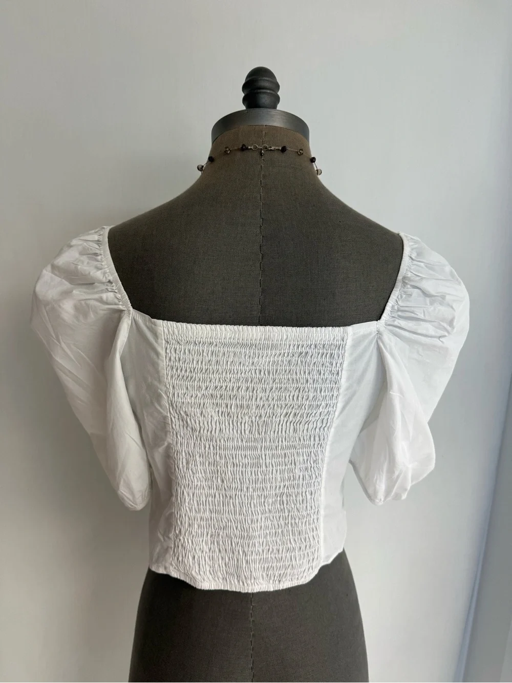 BANANA REPUBLIC OF Square-Neck Puff Sleeve Crop Blouse NWT